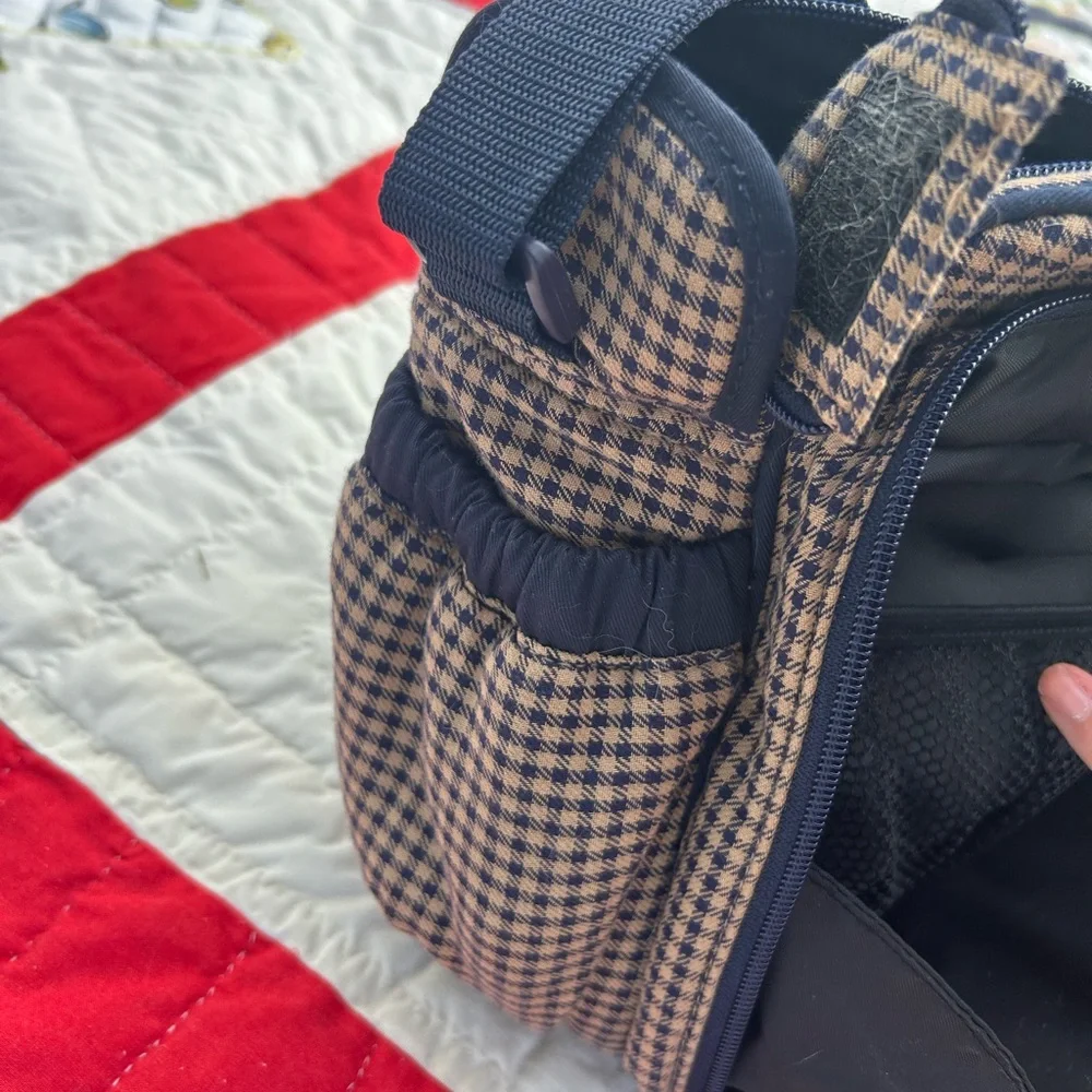 Eddie Bauer Black and Brown Checkered Diaper Bag